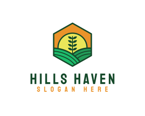 Wheat Farm Field logo design