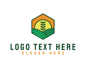 Sunrise - Wheat Farm Field logo design