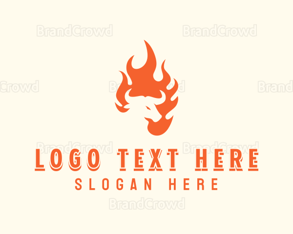 Flaming Roast Barbecue Logo