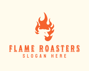 Roasting - Flaming Roast Barbecue logo design