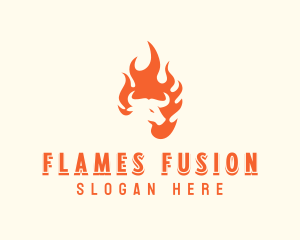 Flaming Roast Barbecue logo design