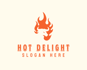 Flaming Roast Barbecue logo design