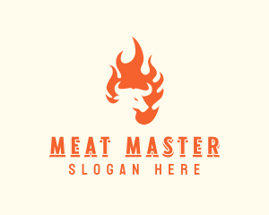 Flaming Roast Barbecue logo design