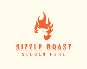 Roast - Flaming Roast Barbecue logo design