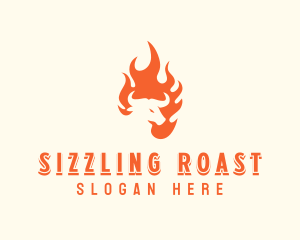 Roast - Flaming Roast Barbecue logo design