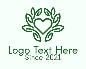 Green - Green Plant Heart logo design