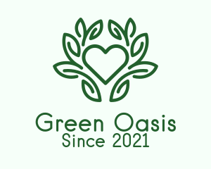 Green Plant Heart  logo design