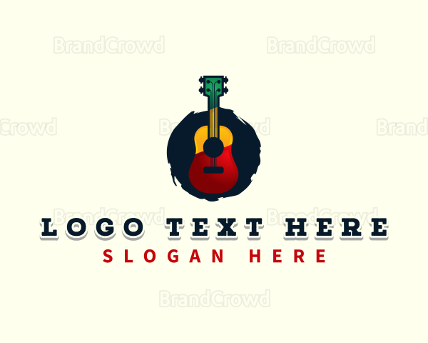 Reggae Guitar Instrument Logo