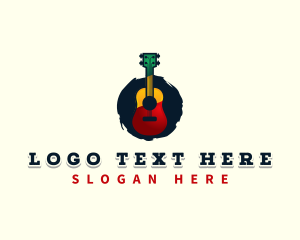 Rasta - Reggae Guitar Instrument logo design