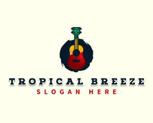 Reggae Guitar Instrument logo design