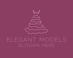 Modeling - Pink Feminine Dress logo design