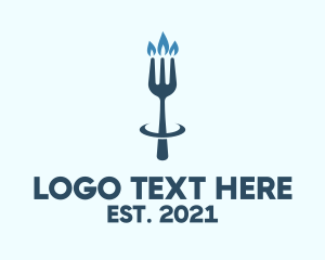 Utensils - Blue Fork Candle Restaurant, logo design
