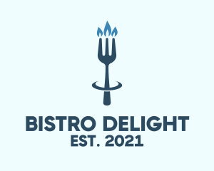 Blue Fork Candle Restaurant, logo design