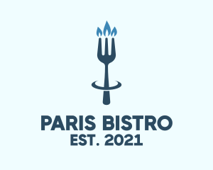 Blue Fork Candle Restaurant, logo design