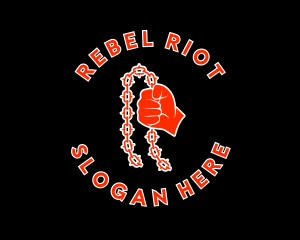 Protest - Red Protester Riot logo design