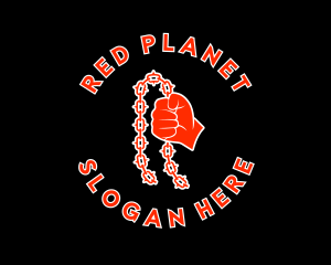 Red Protester Riot logo design