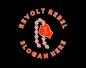 Rebellious - Red Protester Riot logo design