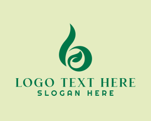 Herbs - Green Seedling Letter B logo design