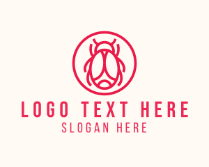 Pink And White - Modern Minimalist Bug logo design