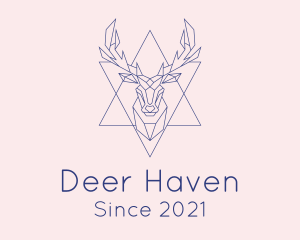 Geometric Deer Head logo design