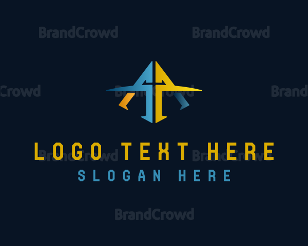 Modern Arrow Brand Letter A Logo