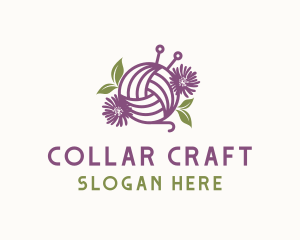 Floral Knit Yarn logo design