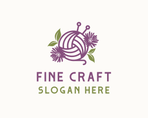 Floral Knit Yarn logo design