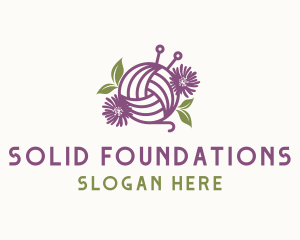 Designer - Floral Knit Yarn logo design