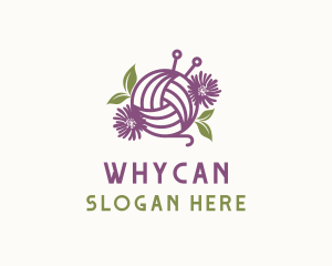 Sewing - Floral Knit Yarn logo design
