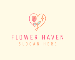 Love Heart Rose logo design