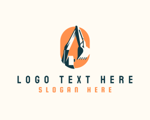 Mining - Backhoe Excavator Construction logo design