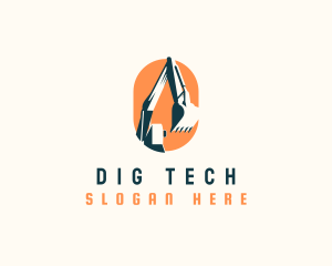 Dig - Backhoe Excavator Construction logo design