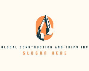 Backhoe Excavator Construction logo design