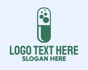 Supplement - Green Bubble Pill logo design