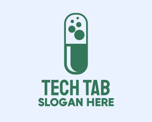 Tablet - Green Bubble Pill logo design