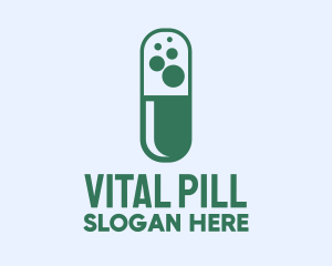 Pill - Green Bubble Pill logo design