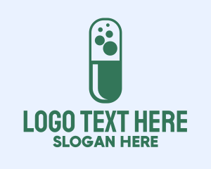Pill - Green Bubble Pill logo design