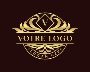 Luxury Ornamental Crest logo design