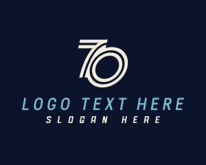 70s - Retro Number 70 logo design