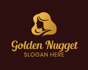 Golden Woman Hair logo design