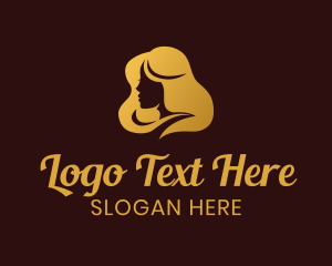 Blogger - Golden Woman Hair logo design