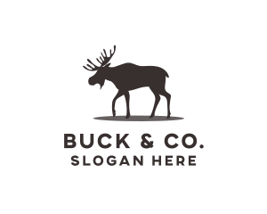 Buck - Wild Moose Animal logo design