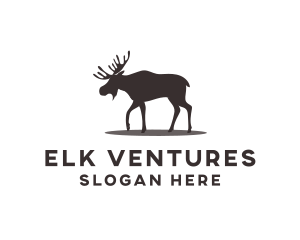 Elk - Wild Moose Animal logo design