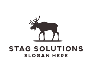 Stag - Wild Moose Animal logo design