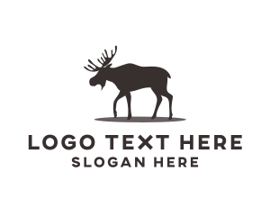 Buck - Wild Moose Animal logo design