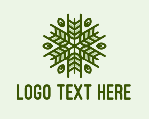 Harvest - Green Leaf Wreath logo design