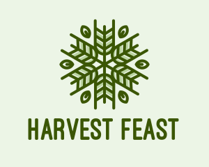 Green Leaf Wreath logo design