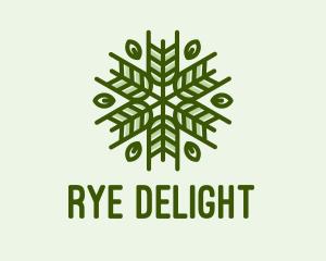 Rye - Green Leaf Wreath logo design