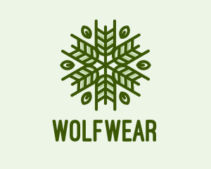 Vegan - Green Leaf Wreath logo design