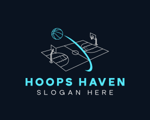 Basketball - Basketball Sports Court logo design